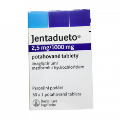 Джентадуэто 2,5мг 1000мг таблетки №60