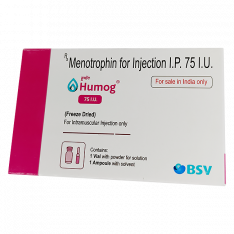 Хумог 75 МЕ (Менотропин) :: Humog HP 75 МЕ ФСГ+75 МЕ ЛГ, лиоф. д/р-ра для в/м введ, 1 шт.